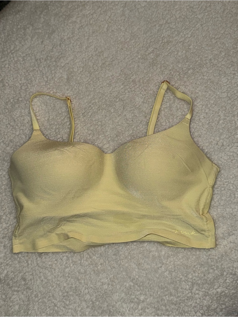 PINK Victoria’s Secret Lightly Lined Wireless Bralette Butter Yellow Size Small